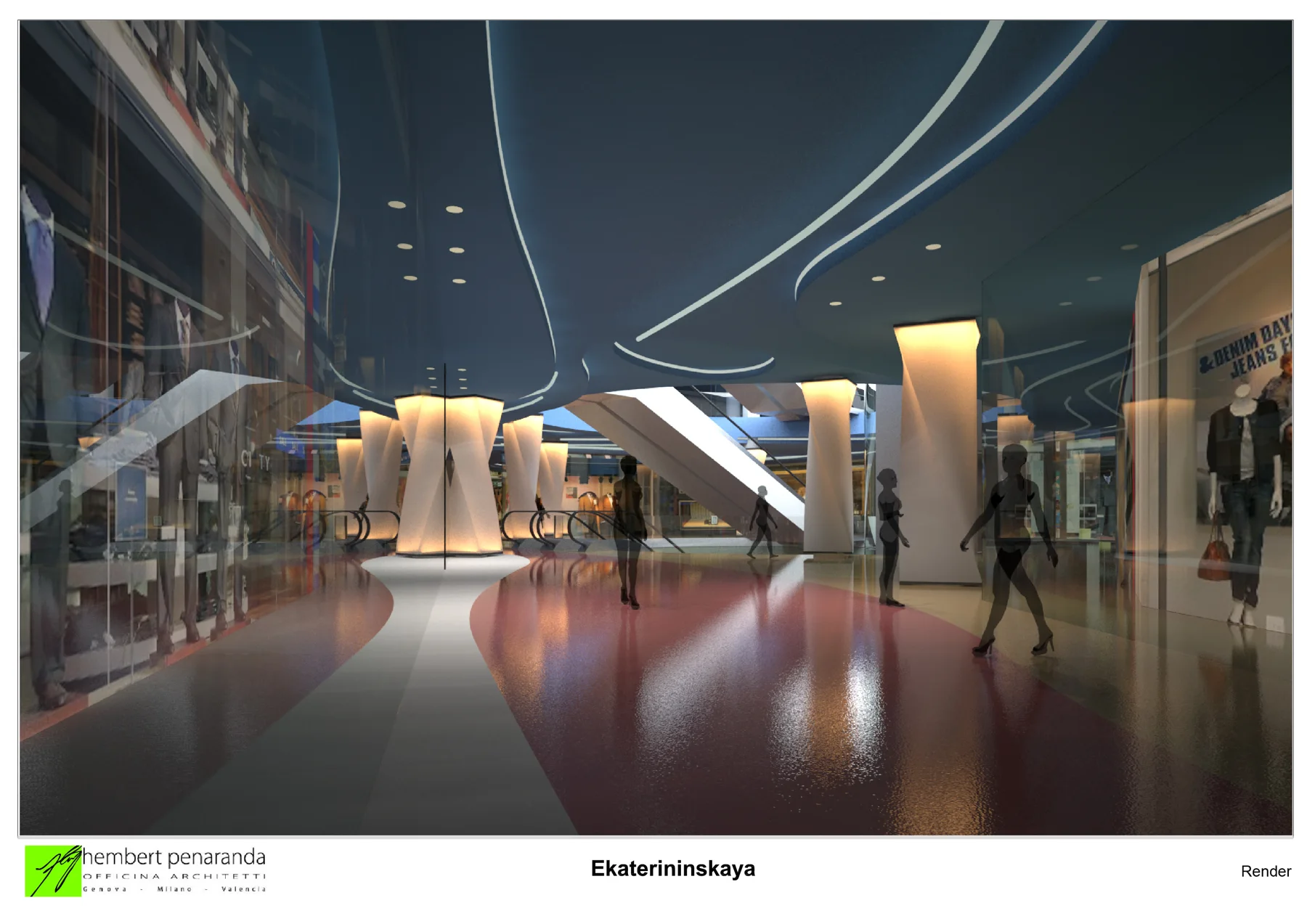 Historic-centre retail proposal: the internal shopping passage. Officina Architetti / Hembert Peñaranda, visualisation.