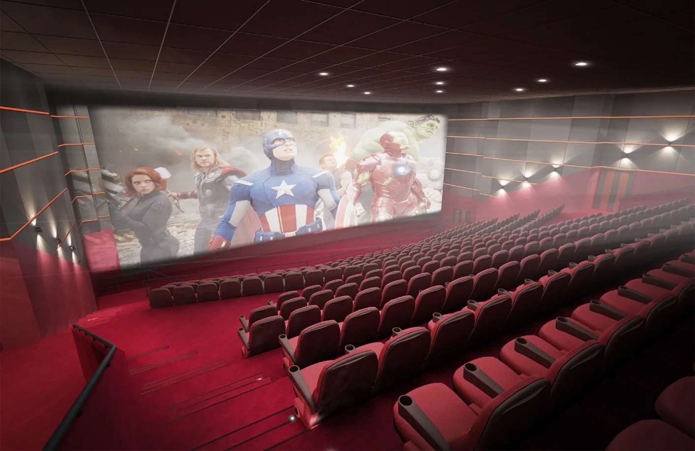 City Center: cinema auditorium and seating. Retained company-portfolio photograph.