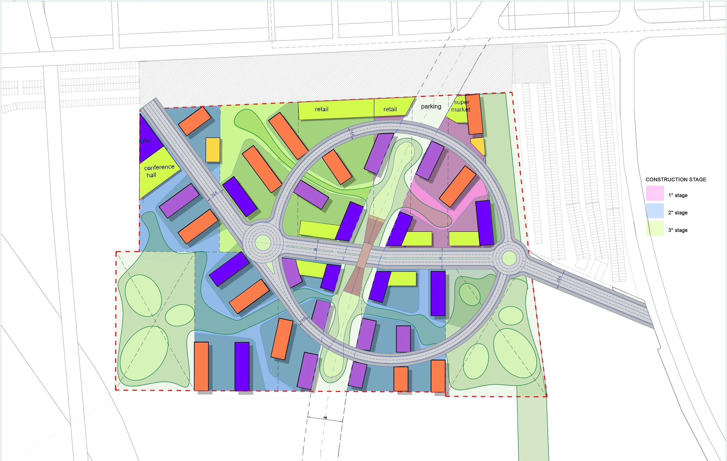 Radostna: proposed development stages and site layout. Officina Architetti / Hembert Peñaranda.