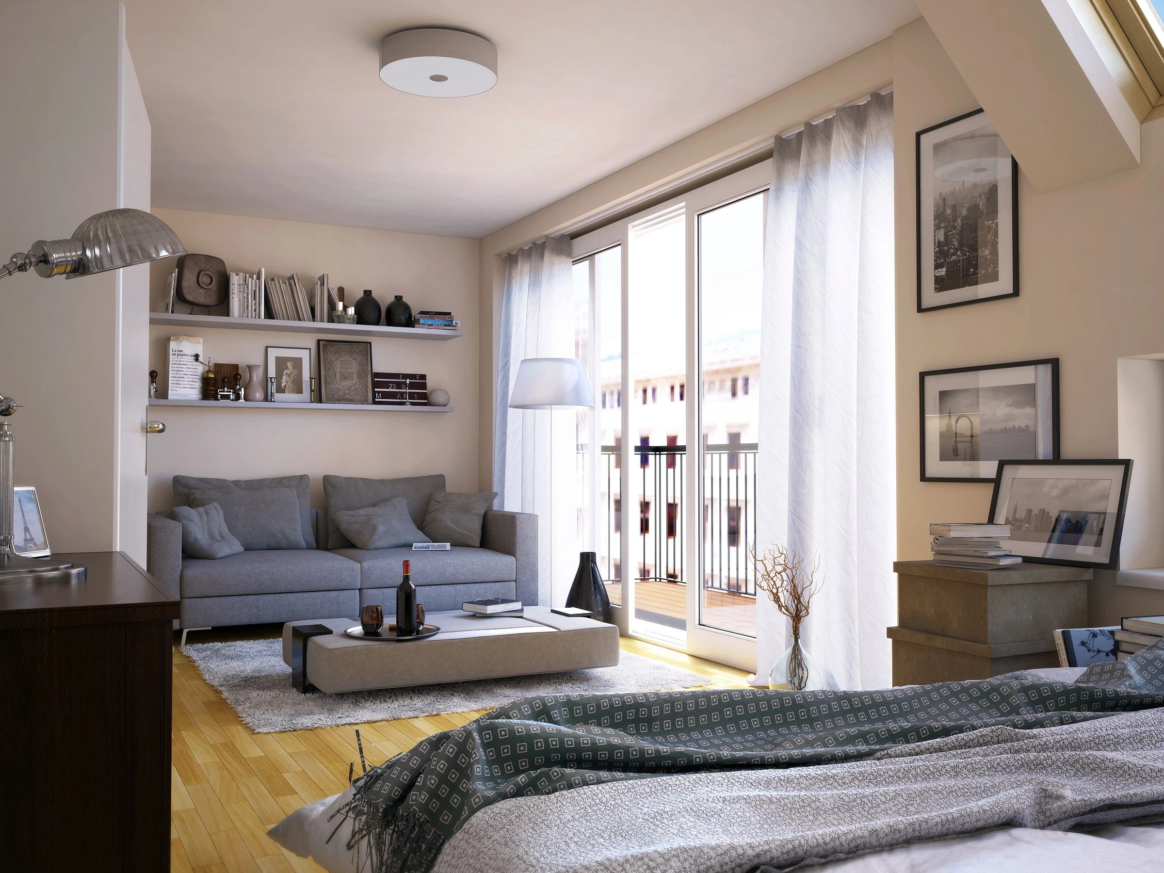 Donaufelderstraße — proposed apartment interior.