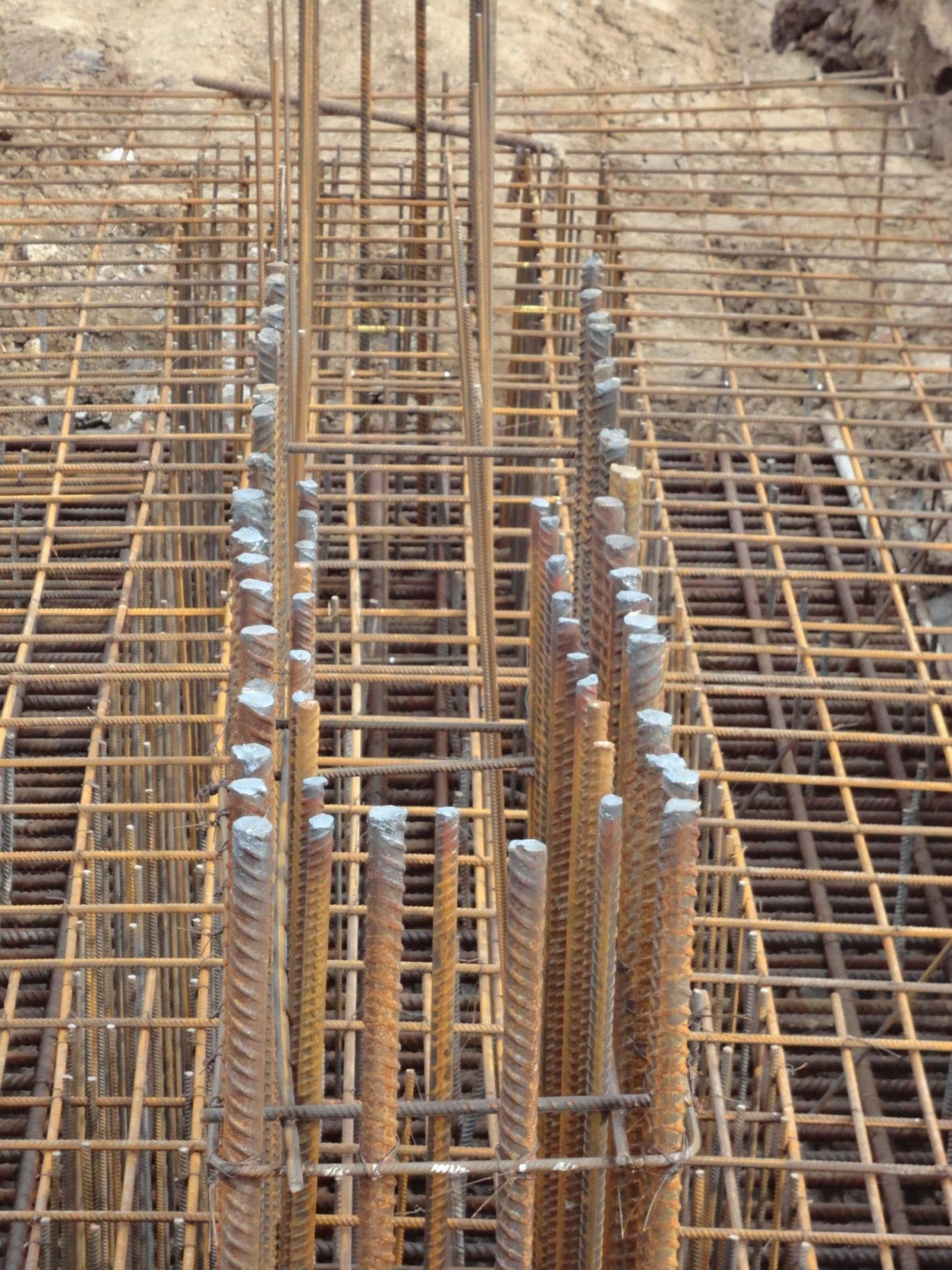 Tenth residential site — reinforcement cage during structural works, 7 April 2012 technical report.