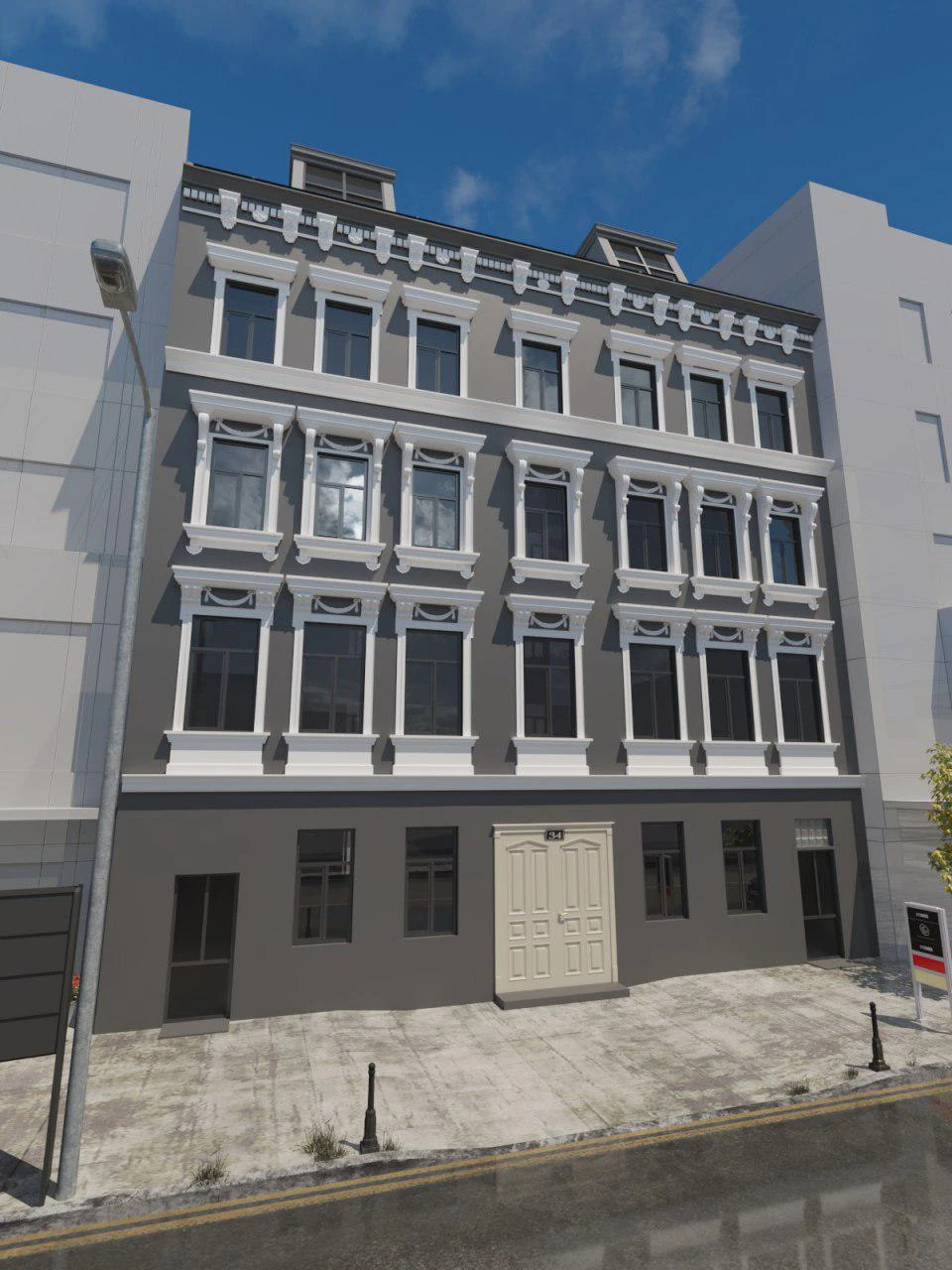 Grundsteingasse — proposed architecture and roof conversion.