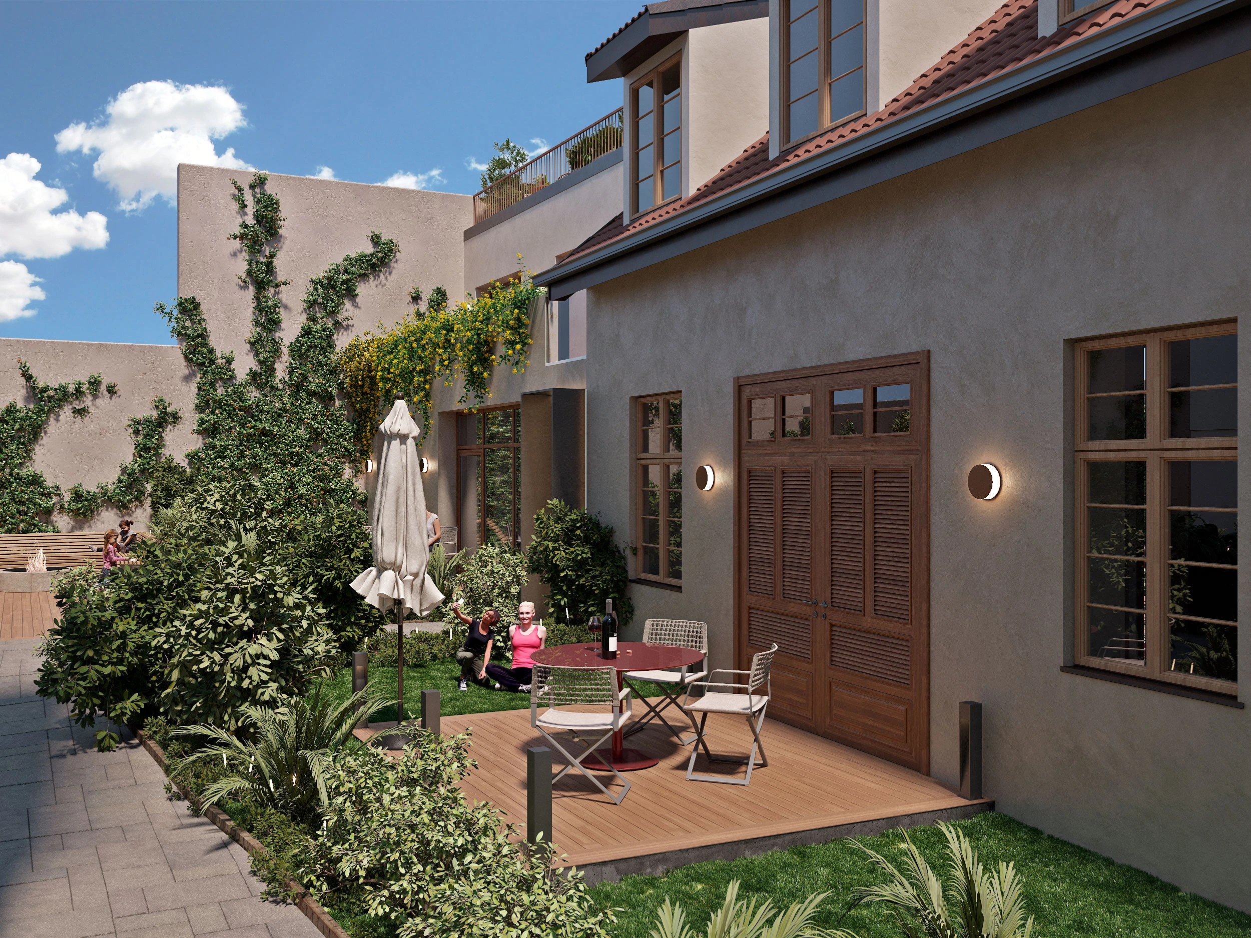 HDN3: a close view of the historic courtyard wing in the design proposal.