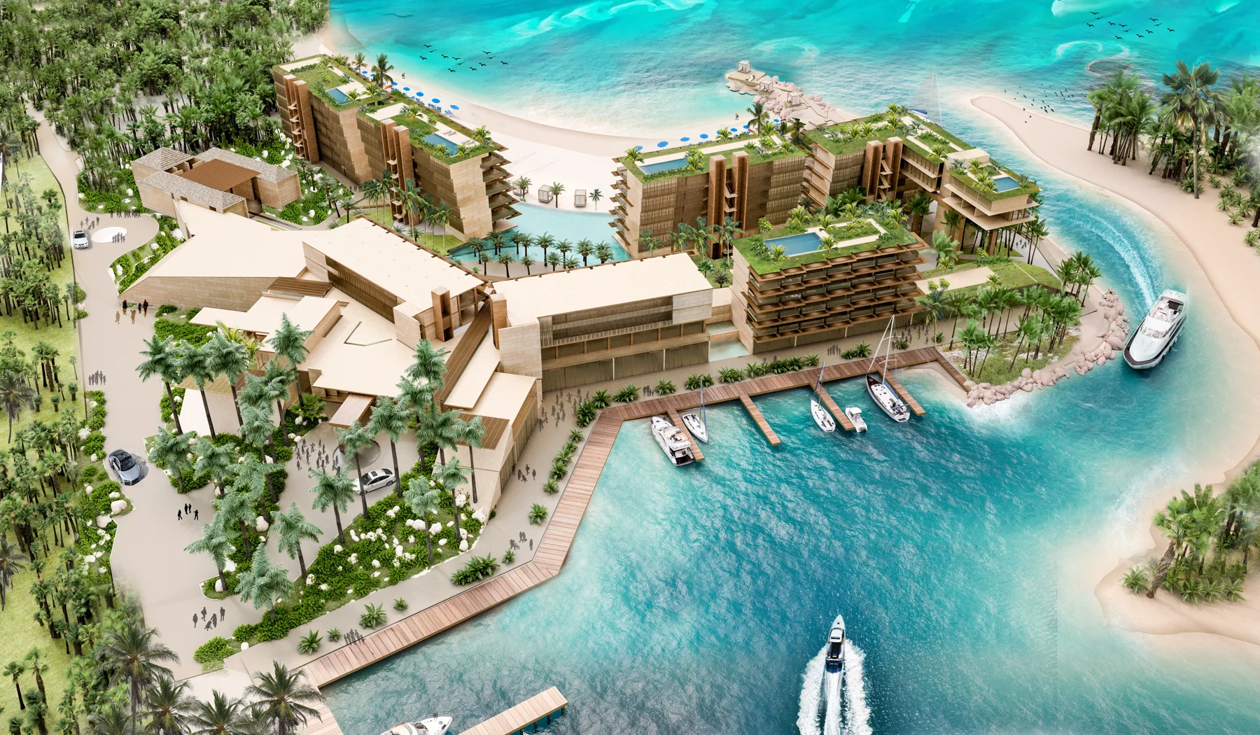 Third Turtle resort site and shoreline. Project aerial photograph.
