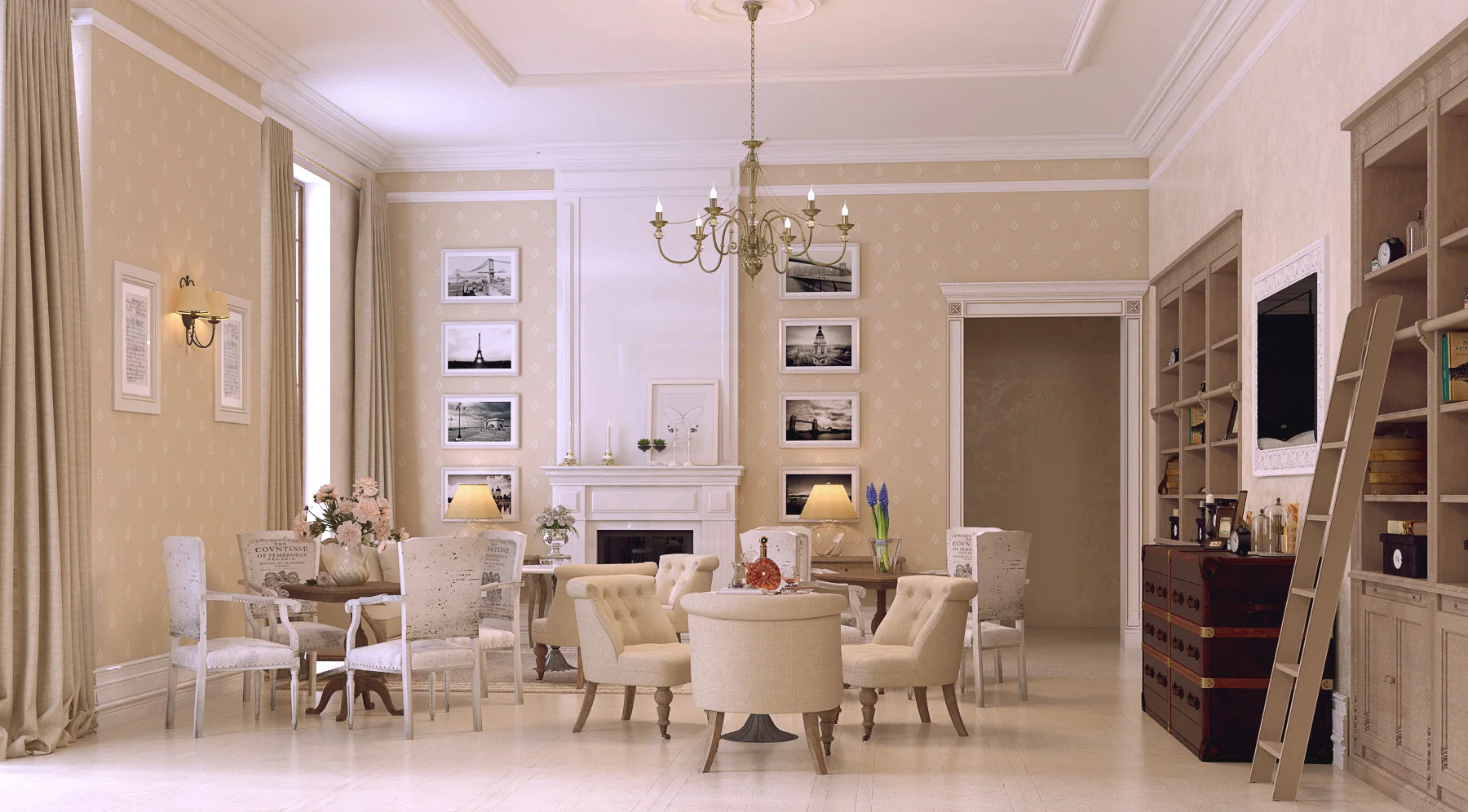 Rodnye Berega proposed interior. Visualisation: Nadezhda Belenko, 2013.