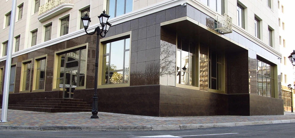 First Pearl — completed entrance and ground-floor frontage.