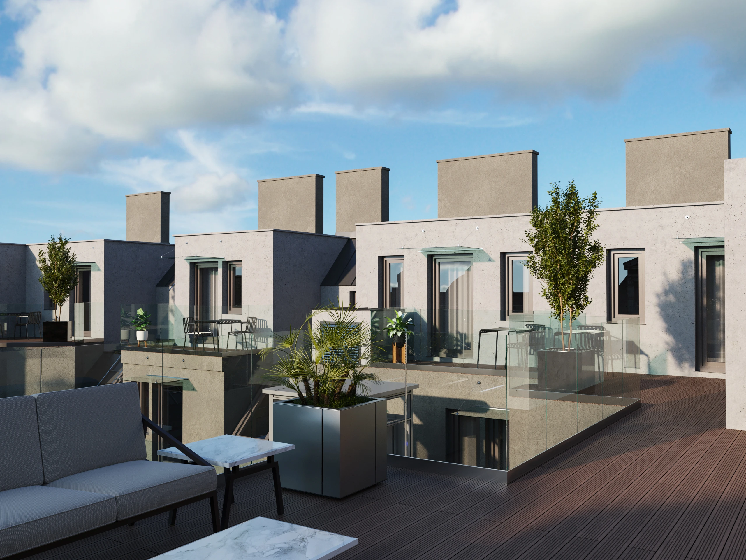Pillergasse — proposed private roof terraces.