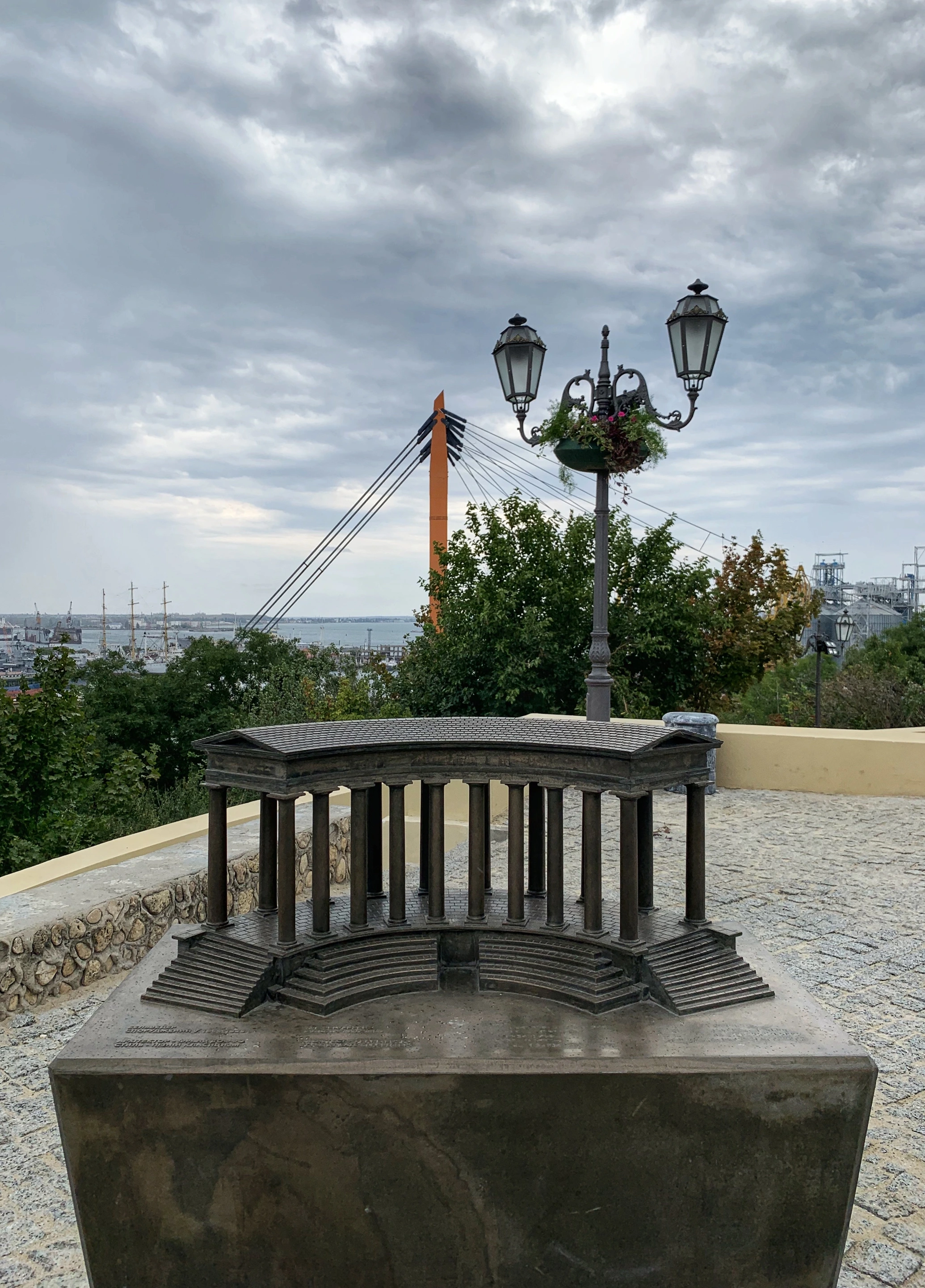 Odesa by Touch — the colonnade model installed on its stone base, September 2019 archive.